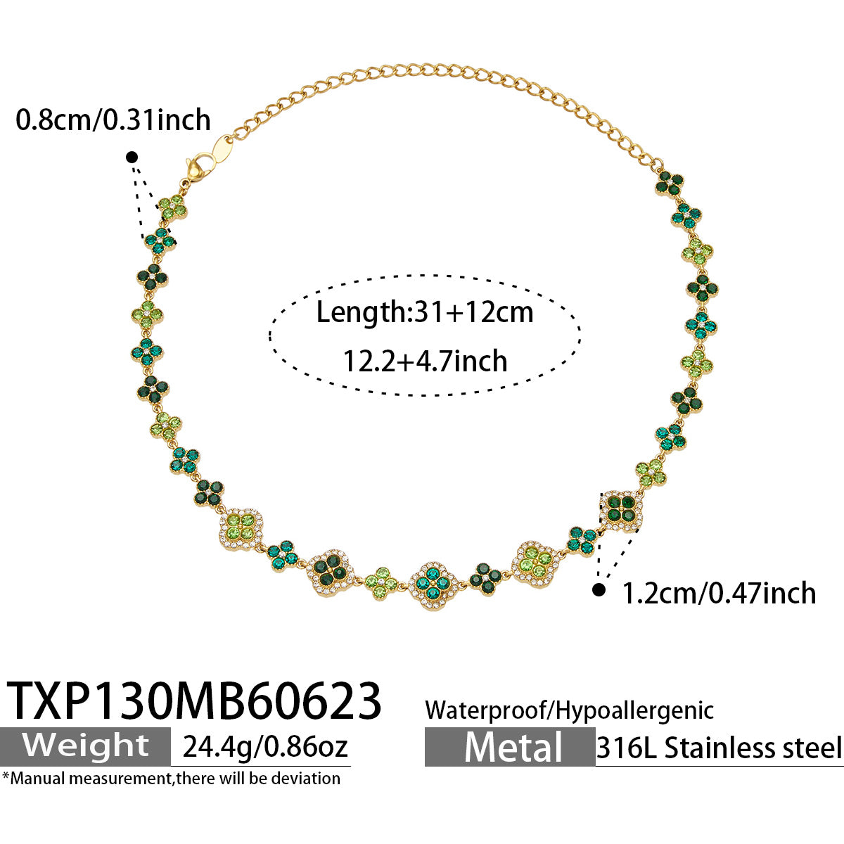 316L Stainless Steel 18K PVD Gold Clover Necklace Set made with 316L stainless steel and 18K PVD gold finish for wholesale jewelry buyers - image 13