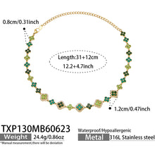 316L Stainless Steel 18K PVD Gold Clover Necklace Set made with 316L stainless steel and 18K PVD gold finish for wholesale jewelry buyers - image 13