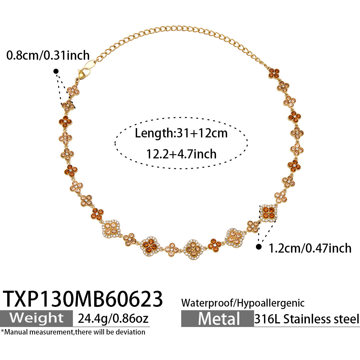 316L Stainless Steel 18K PVD Gold Clover Necklace Set made with 316L stainless steel and 18K PVD gold finish for wholesale jewelry buyers - image 14
