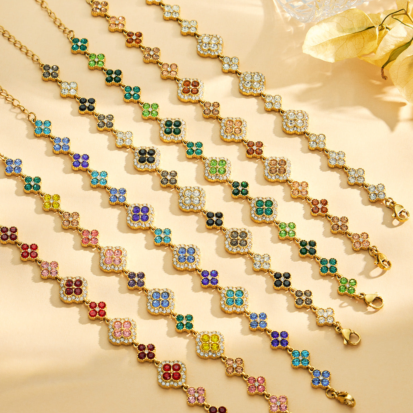 316L Stainless Steel 18K PVD Gold Clover Necklace Set made with 316L stainless steel and 18K PVD gold finish for wholesale jewelry buyers - image 15