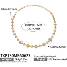 316L Stainless Steel 18K PVD Gold Clover Necklace Set made with 316L stainless steel and 18K PVD gold finish for wholesale jewelry buyers - image 8