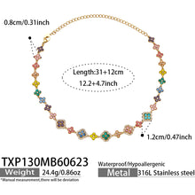 316L Stainless Steel 18K PVD Gold Clover Necklace Set made with 316L stainless steel and 18K PVD gold finish for wholesale jewelry buyers - image 9