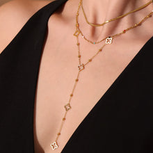 316L Stainless Steel Clover Tassel Y-Necklace - Image 3