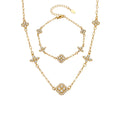 Crystal Clover Necklace – 18K Gold Waterproof Lucky Jewelry