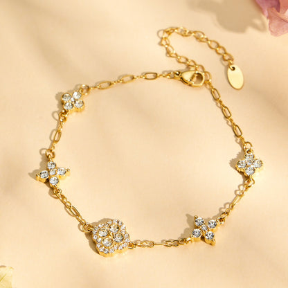 316L Stainless Steel 18K PVD Gold Clover Zircon Bracelet made with 316L stainless steel and 18K PVD gold finish for wholesale jewelry buyers - image 16