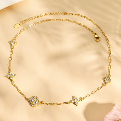 316L Stainless Steel 18K PVD Gold Clover Zircon Bracelet made with 316L stainless steel and 18K PVD gold finish for wholesale jewelry buyers - image 18