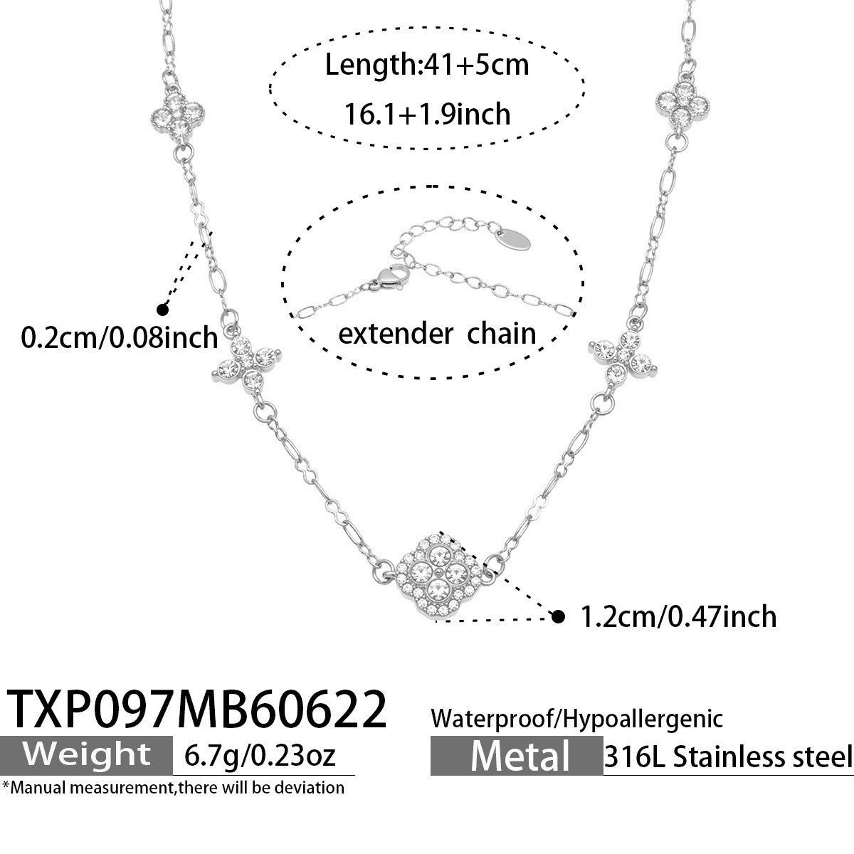 316L Stainless Steel 18K PVD Gold Clover Zircon Bracelet made with 316L stainless steel and 18K PVD gold finish for wholesale jewelry buyers - image 6
