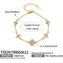316L Stainless Steel 18K PVD Gold Clover Zircon Bracelet made with 316L stainless steel and 18K PVD gold finish for wholesale jewelry buyers - image 8