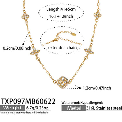 316L Stainless Steel 18K PVD Gold Clover Zircon Bracelet made with 316L stainless steel and 18K PVD gold finish for wholesale jewelry buyers - image 9