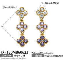 316L Stainless Steel 18K PVD Gold Clover Zircon Earrings made with 316L stainless steel and 18K PVD gold finish for wholesale jewelry buyers - image 11