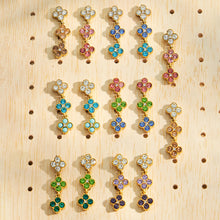 316L Stainless Steel 18K PVD Gold Clover Zircon Earrings made with 316L stainless steel and 18K PVD gold finish for wholesale jewelry buyers - image 12