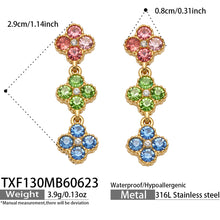 Clover Zircon Earrings in Purple
