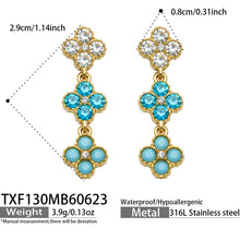 Clover Zircon Earrings in Multi-color