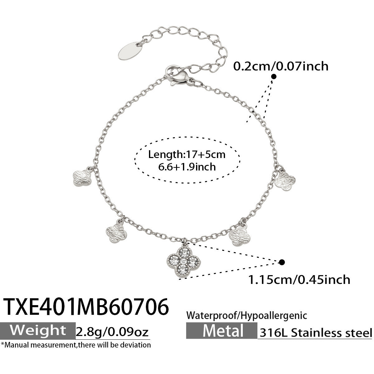 316L Stainless Steel 18K PVD Gold Clover Zircon Necklace and Bracelet Set made with 316L stainless steel and 18K PVD gold finish for wholesale jewelry buyers - image 16