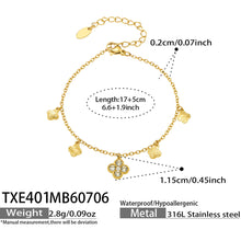 316L Stainless Steel 18K PVD Gold Clover Zircon Necklace and Bracelet Set made with 316L stainless steel and 18K PVD gold finish for wholesale jewelry buyers - image 17