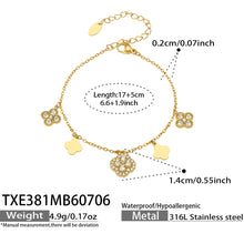 316L Stainless Steel 18K PVD Gold Clover Zircon Necklace and Bracelet Set made with 316L stainless steel and 18K PVD gold finish for wholesale jewelry buyers - image 18