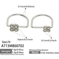 Large White Zircon + Small White Zircon Clover Ring Set - Steel / Size 7