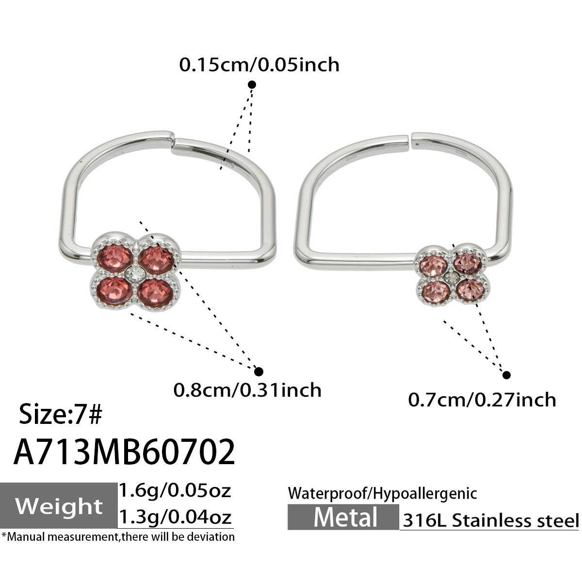 316L Stainless Steel 18K PVD Gold Clover Zircon Ring made with 316L stainless steel and 18K PVD gold finish for wholesale jewelry buyers - image 14