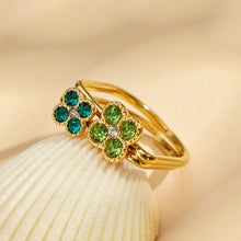 316L Stainless Steel 18K PVD Gold Clover Zircon Ring made with 316L stainless steel and 18K PVD gold finish for wholesale jewelry buyers - image 22