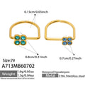 Large Light Blue Zircon + Small Dark Blue Zircon Clover Ring Set - Gold / Size 7