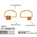 Large Fuchsia Zircon + Small Pink Zircon Clover Ring Set - Gold / Size 7