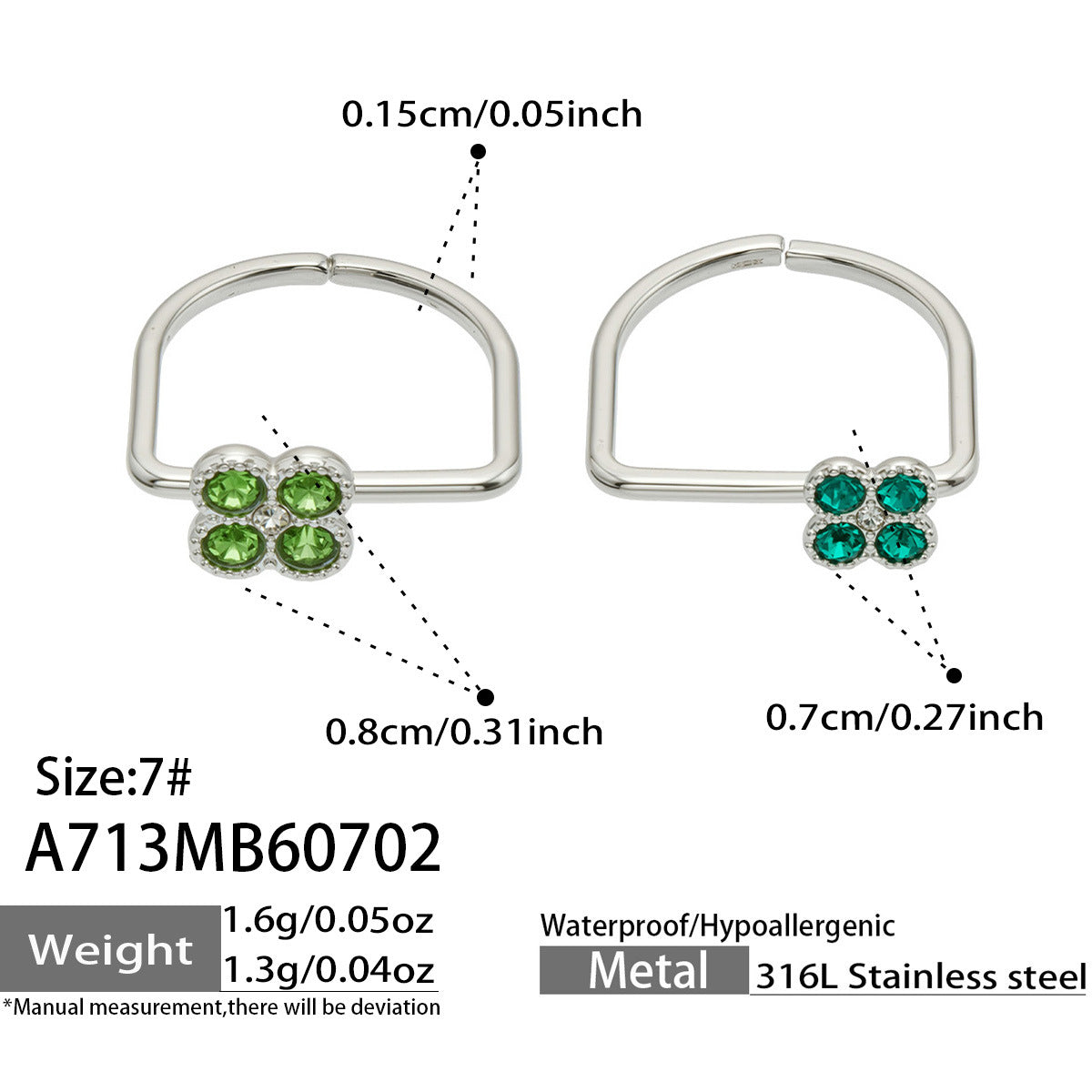 316L Stainless Steel 18K PVD Gold Clover Zircon Ring made with 316L stainless steel and 18K PVD gold finish for wholesale jewelry buyers - image 4