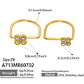 Large White Zircon + Small White Zircon Clover Ring Set - Gold / Size 7