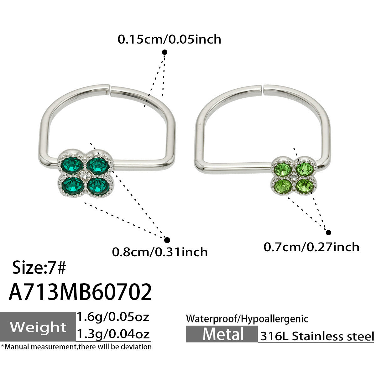 316L Stainless Steel 18K PVD Gold Clover Zircon Ring made with 316L stainless steel and 18K PVD gold finish for wholesale jewelry buyers - image 7