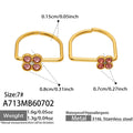 Large Pink Zircon + Small Fuchsia Zircon Clover Ring Set - Gold / Size 7