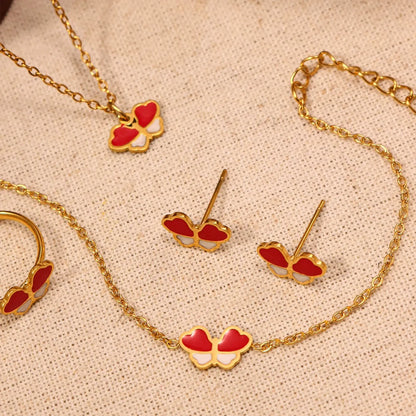 316L Stainless Steel Colorful Enamel Butterfly Jewelry Collection - Image 2