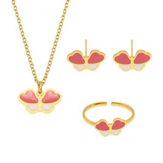 316L Stainless Steel Colorful Enamel Butterfly Jewelry Collection - Image 5