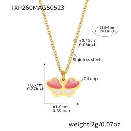 316L Stainless Steel Colorful Enamel Butterfly Jewelry Collection - Image 6