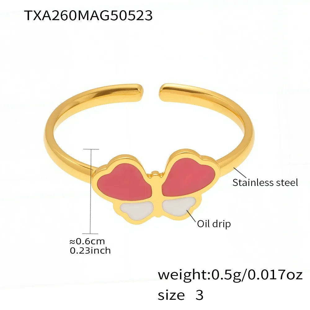 316L Stainless Steel Colorful Enamel Butterfly Jewelry Collection - Image 7