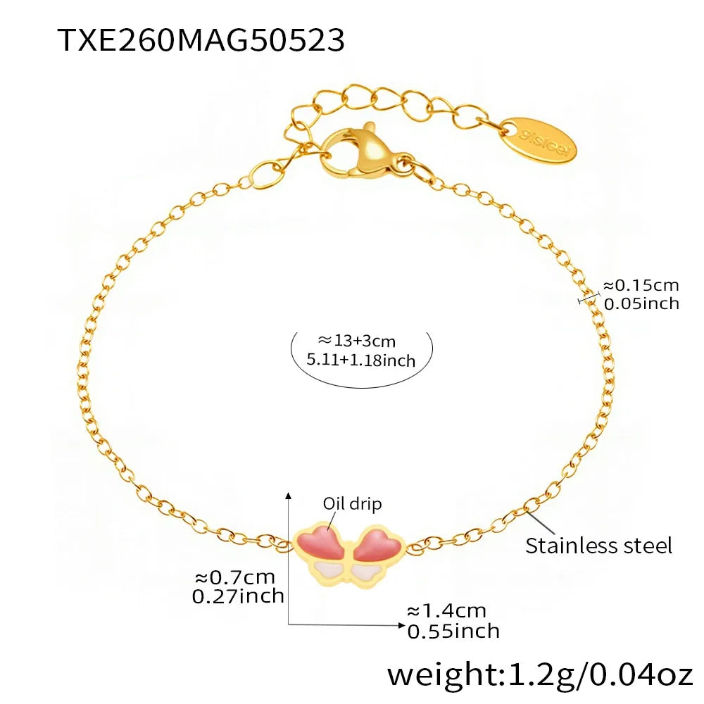 316L Stainless Steel Colorful Enamel Butterfly Jewelry Collection - Image 8