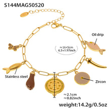 Yellow gold enamel charm bracelet and anklet for resort boutique displays