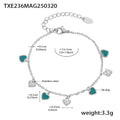 Steel Green Heart / Bracelet 16+5cm