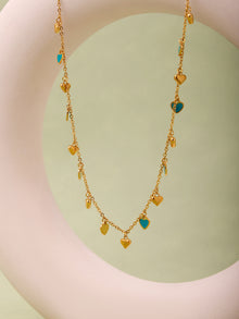 316L Stainless Steel Colorful Enamel Heart Pendant Necklace and Bracelet Set - Image 8