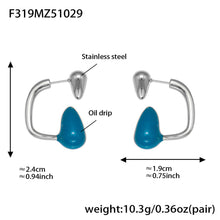 316L Stainless Steel Colorful Enamel Teardrop Earrings - Image 10