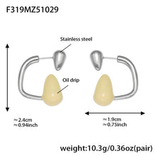 316L Stainless Steel Colorful Enamel Teardrop Earrings - Image 11