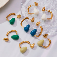 316L Stainless Steel Colorful Enamel Teardrop Earrings - Image 12