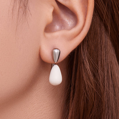 316L Stainless Steel Colorful Enamel Teardrop Earrings - Image 2