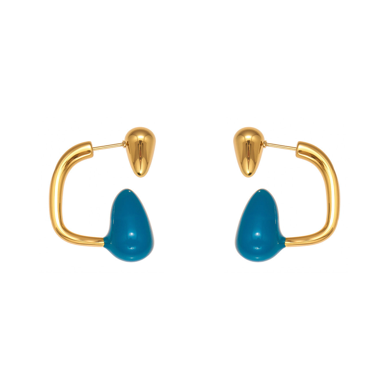 316L Stainless Steel Colorful Enamel Teardrop Earrings - Image 3