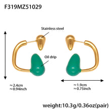 316L Stainless Steel Colorful Enamel Teardrop Earrings - Image 5