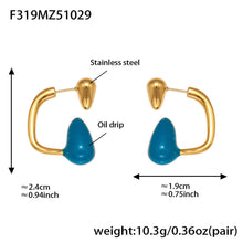 316L Stainless Steel Colorful Enamel Teardrop Earrings - Image 6