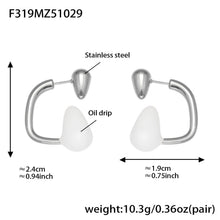 316L Stainless Steel Colorful Enamel Teardrop Earrings - Image 8