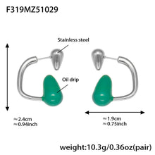 316L Stainless Steel Colorful Enamel Teardrop Earrings - Image 9