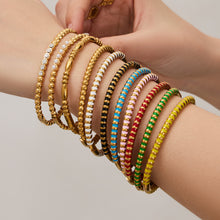 316L Stainless Steel Colorful Enamel Zircon Geometric Stackable Bracelets - Image 3