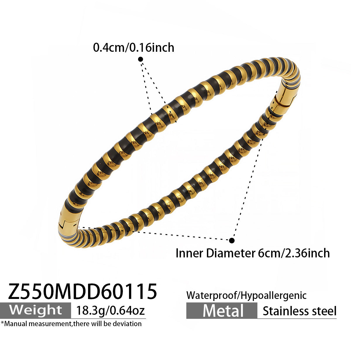 316L Stainless Steel Colorful Enamel Zircon Geometric Stackable Bracelets - Image 6