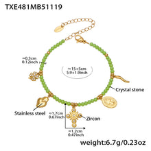 316L Stainless Steel Colorful Natural Stone Beaded Charm Bracelet & Necklace - Image 12