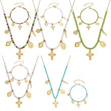 316L Stainless Steel Colorful Natural Stone Beaded Charm Bracelet & Necklace - Image 5